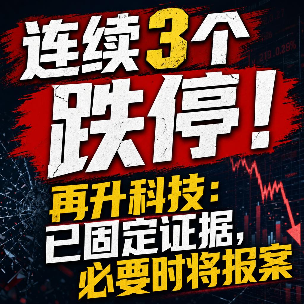 再升科技题材炒作小作文引发三连跌停闹剧
三个跌停背后，藏着一场典型的“题材炒作—