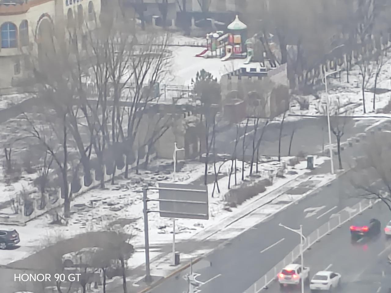 春天花会开，
看见雪花飘。