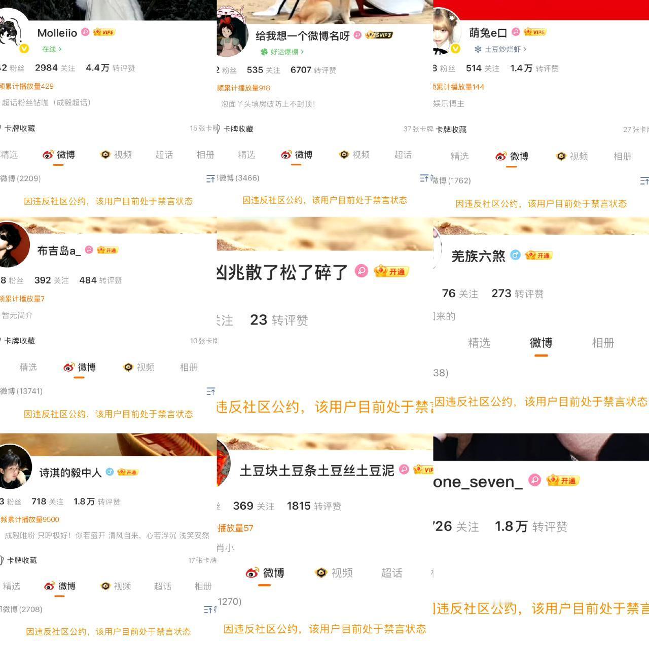 微博又禁言了一大批成毅粉丝，大粉的小号都被禁了 文明上网，守护互联网清朗！ 