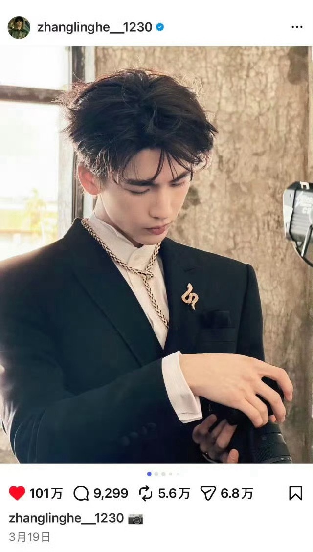 张凌赫百万ins诞生了，狂吸粉了 