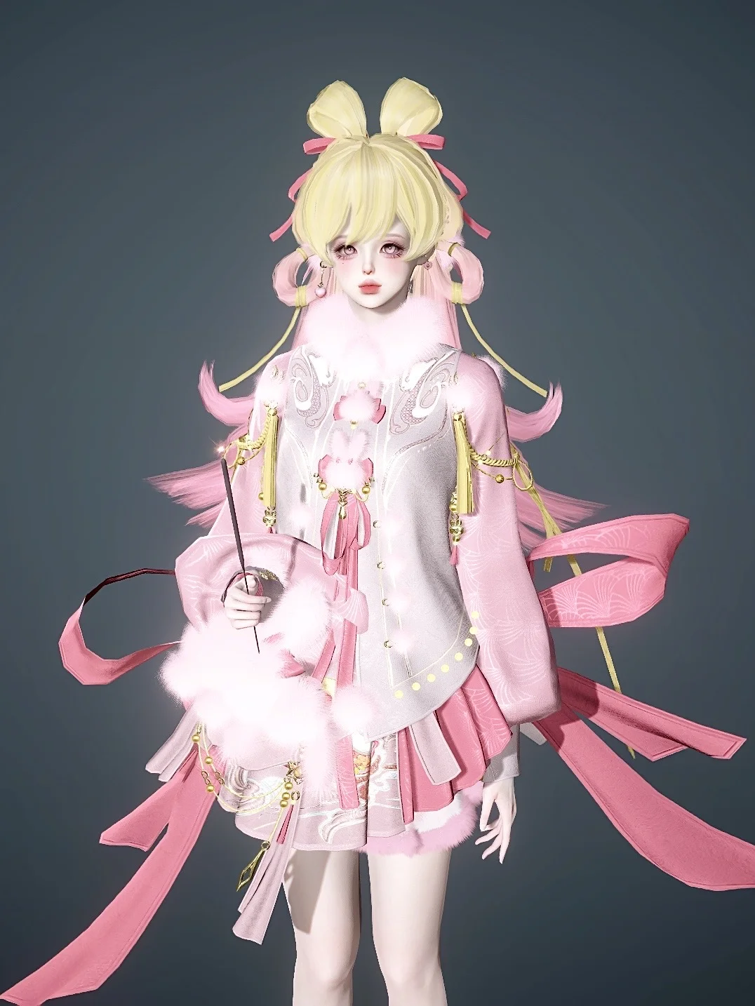 这是哪里来的粉色小玉兔啊，好可爱🎀