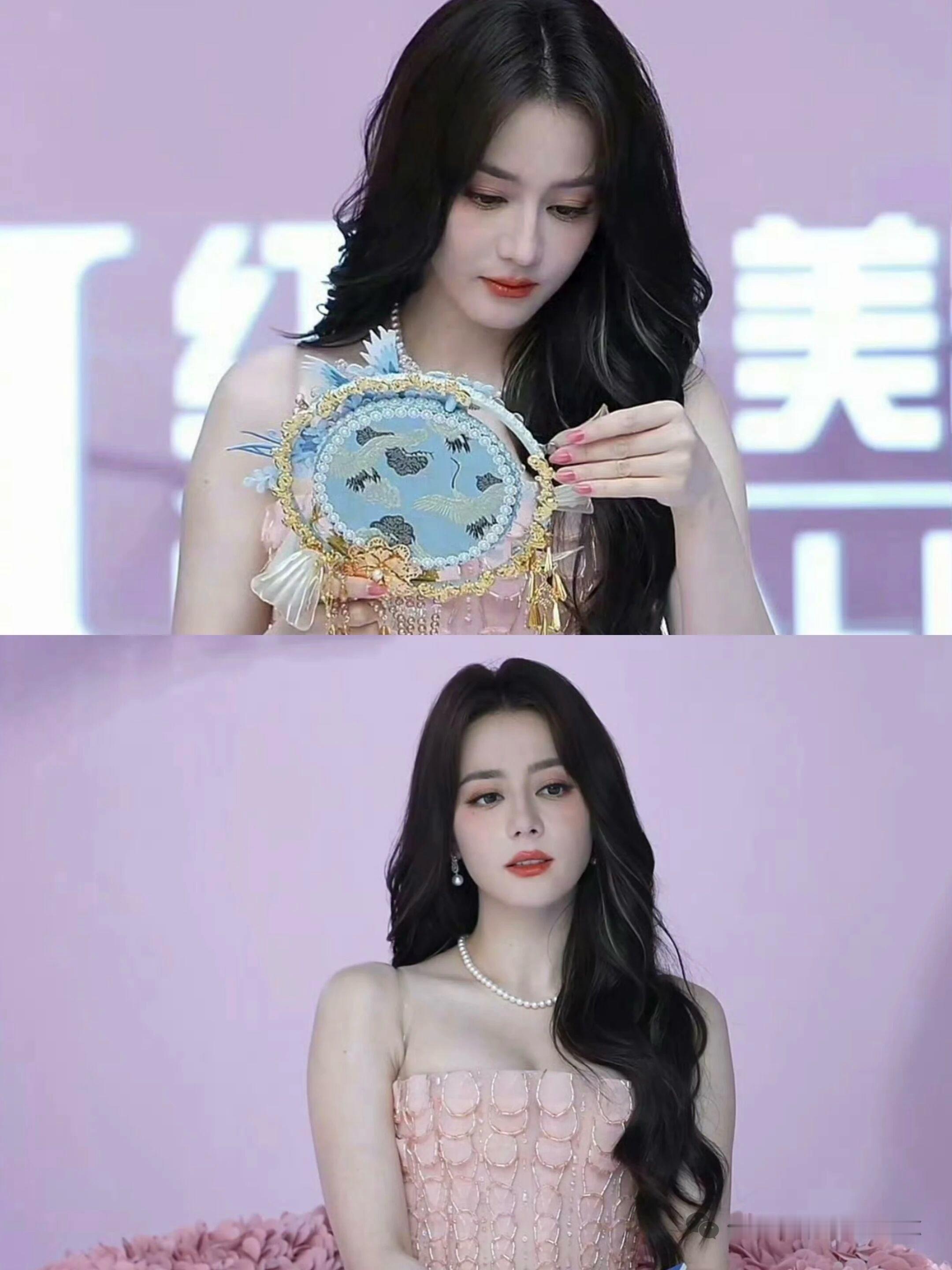 迪丽热巴蜜桃高定，甜系美人氛围感拉满 