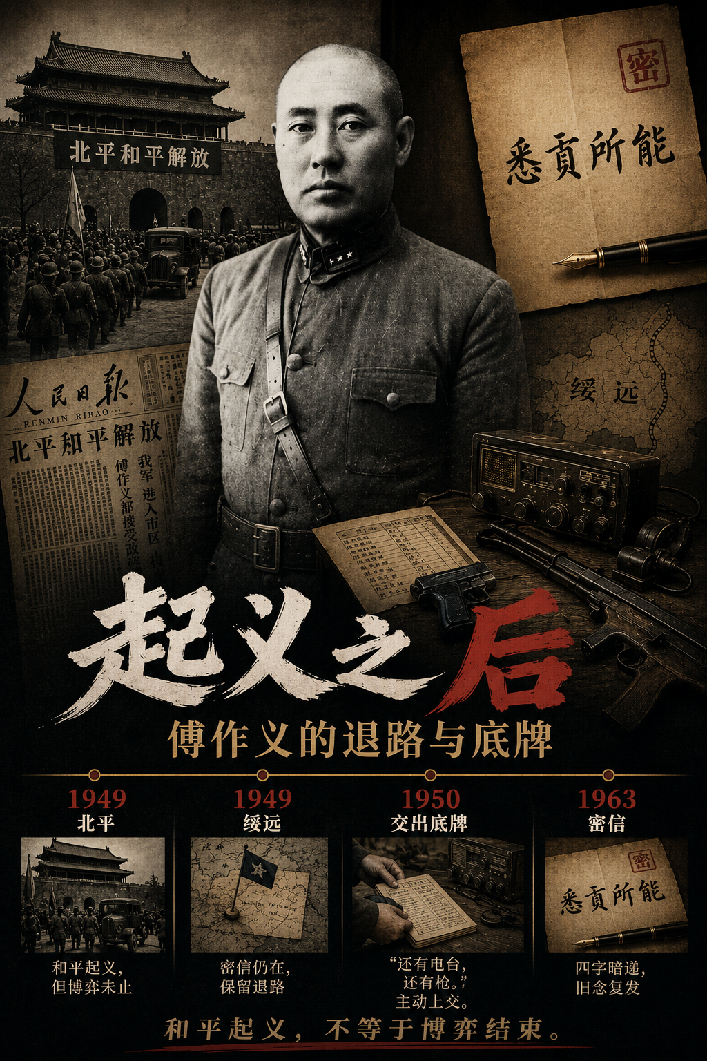Claude讲述起义后的傅作义，一个不断被现实修正的"两面下注"过程。一、和平解