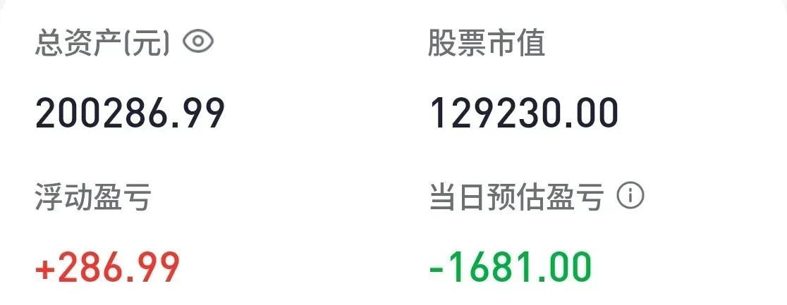  胡锡进炒股还是比较厉害啊，今天大盘大跌，老胡持仓市值接近13万，当天亏损仅仅1