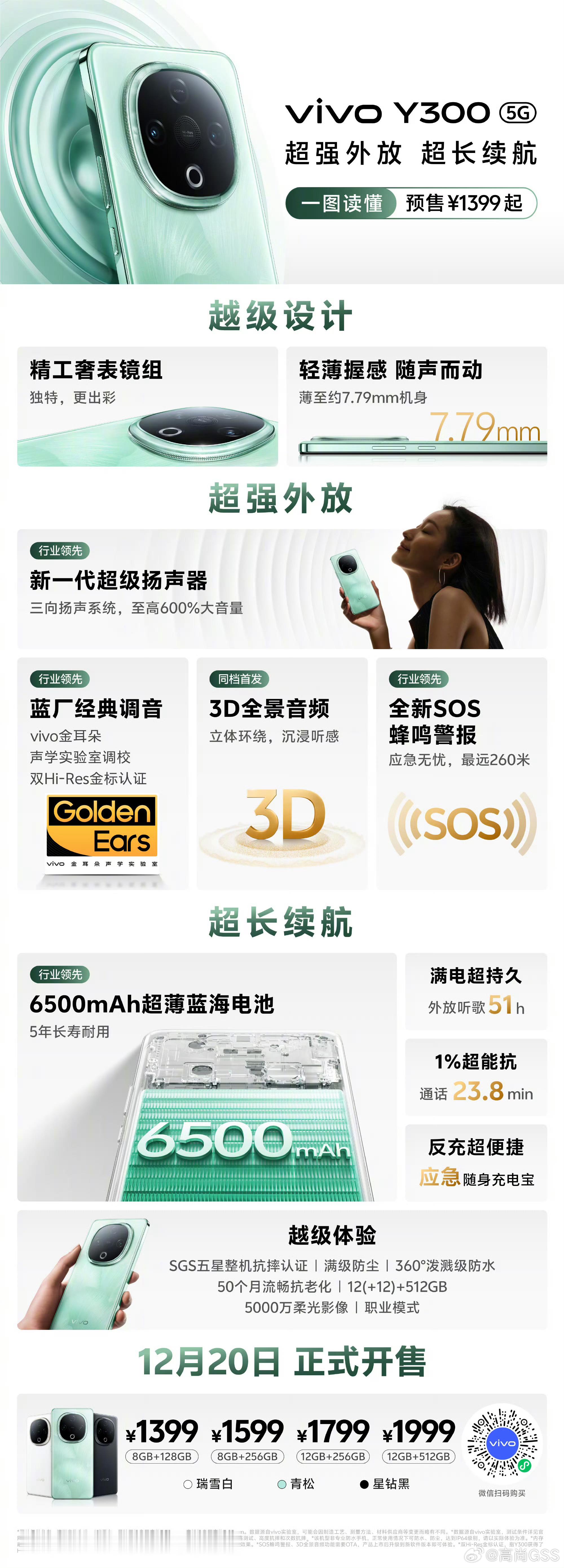vivo Y300 的发布会着实有点快啊，具体配置如下图～总结就俩字：实用！ 