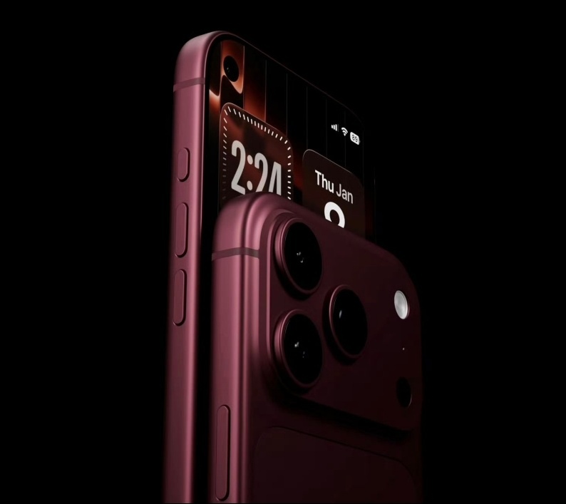 iPhone18Pro渲染视频曝光酒红色、棕色和紫色三种潜在新配色主摄将采用可变