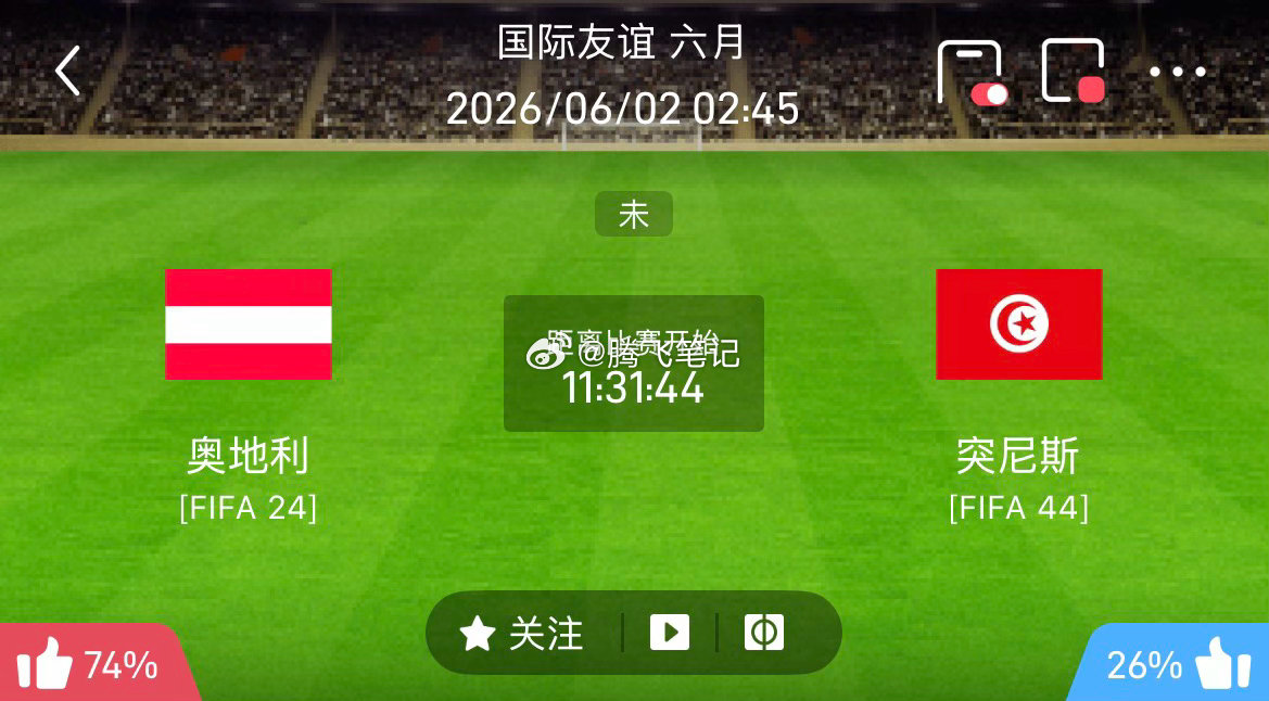 004国际赛｜奥地利 VS 突尼斯从两队综合状态来看，奥地利整体攻防体系更成熟，
