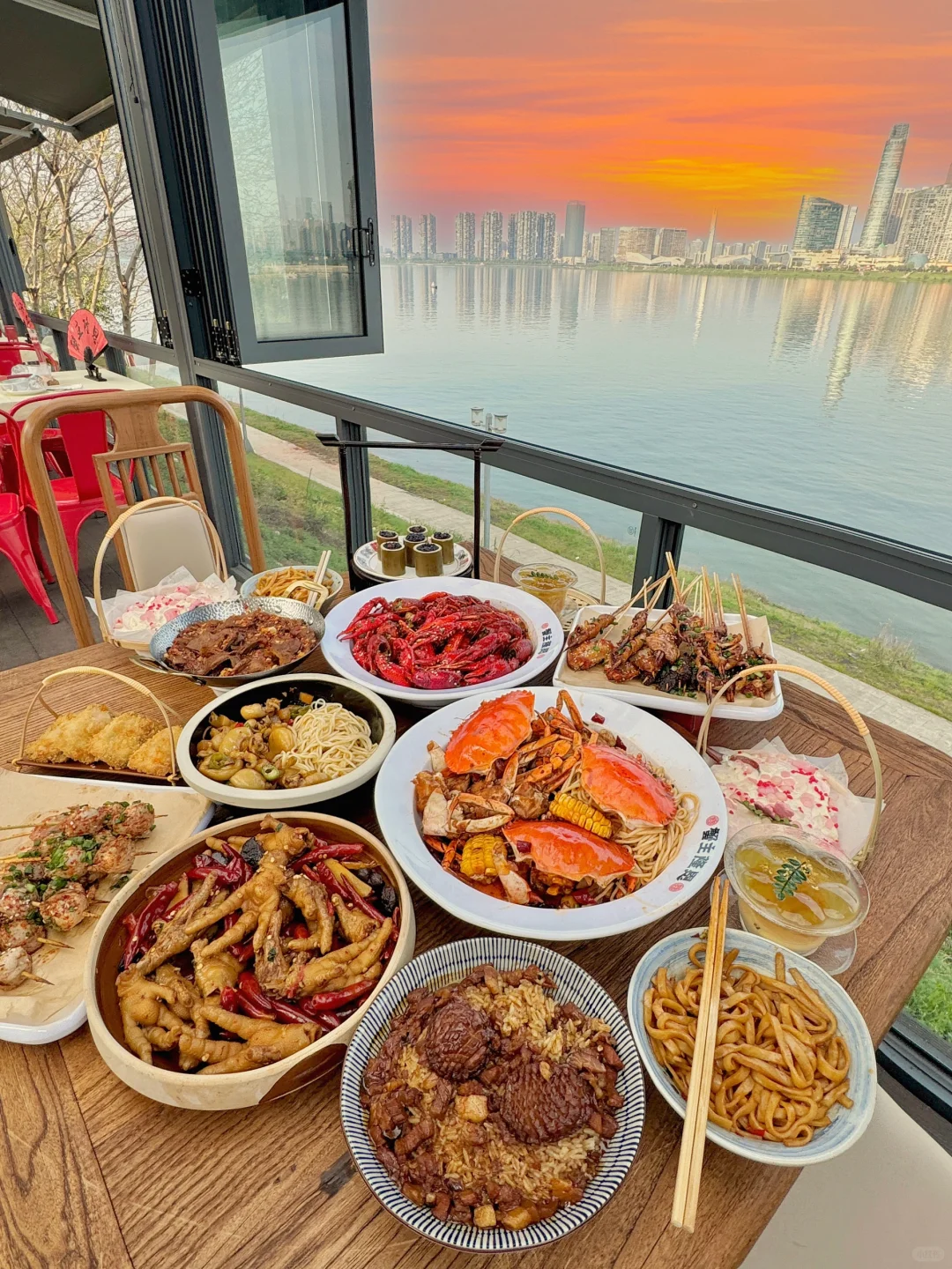 不是克罗地亚！是长沙！180°江景大排档…🥹🥹
