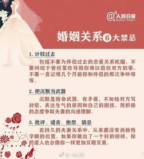 【婚姻从来不是潦草的事】从决定走进婚姻的那天，就应懂得彼此照顾及忠诚。婚前多提些