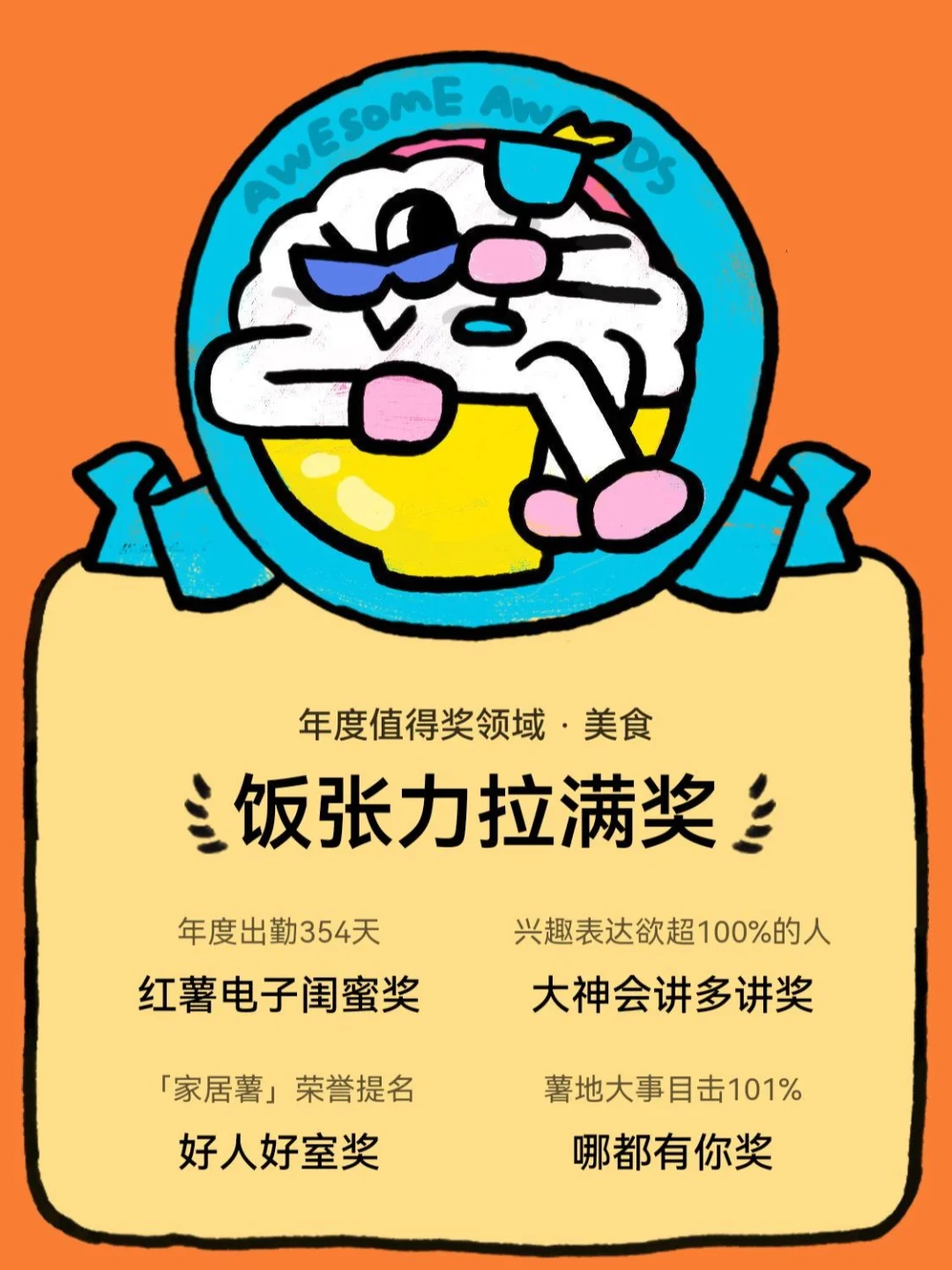 小红薯年终大赏，获得饭张力拉满奖🥇