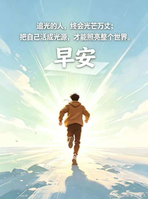 光不会主动洒向你，但你可以成为自己的太阳，热烈而坚定，永远有力量。早安！新的一天