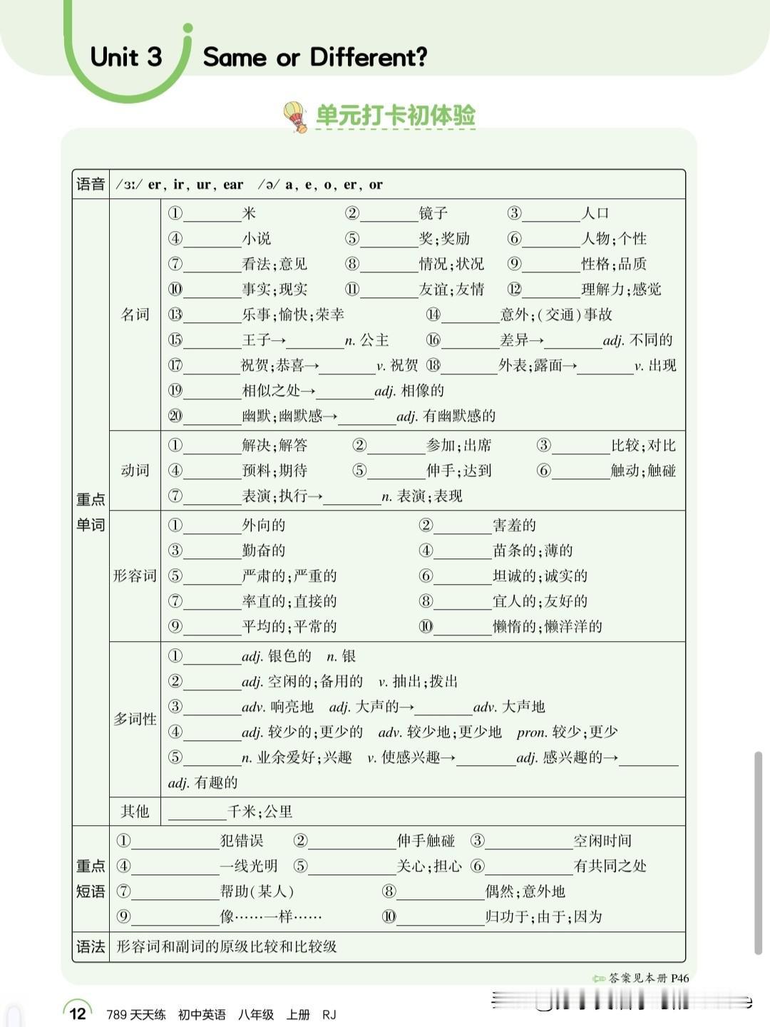 2024年新人教版八年级上册英语第三单元的核心知识点。本单元标题为 