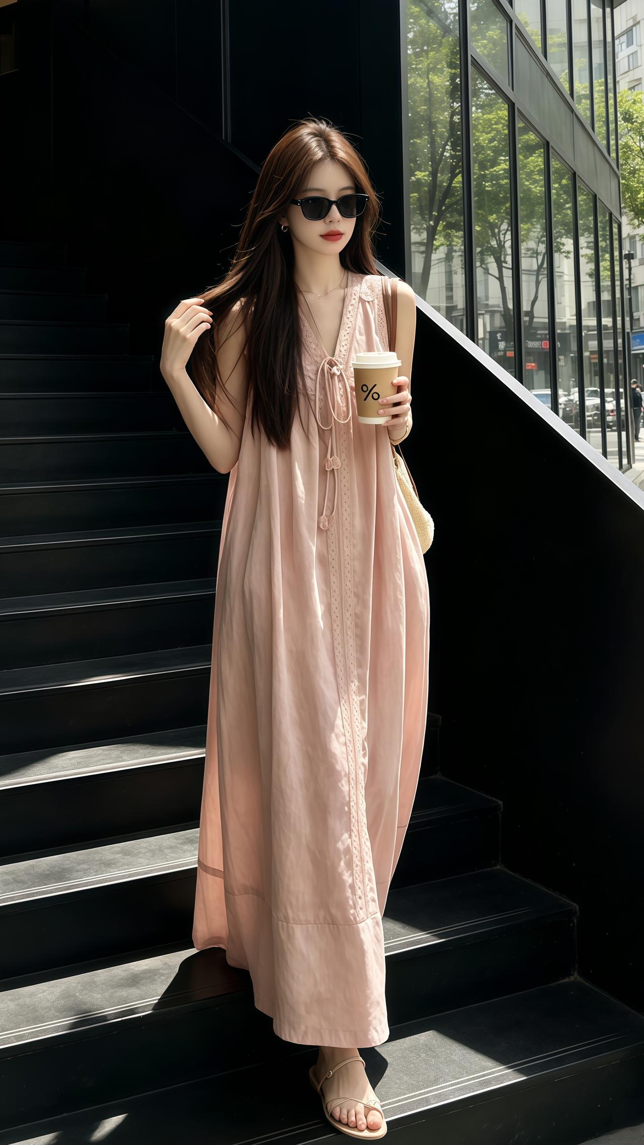 韩系穿搭 休闲连衣裙大码女装 穿搭气质穿搭