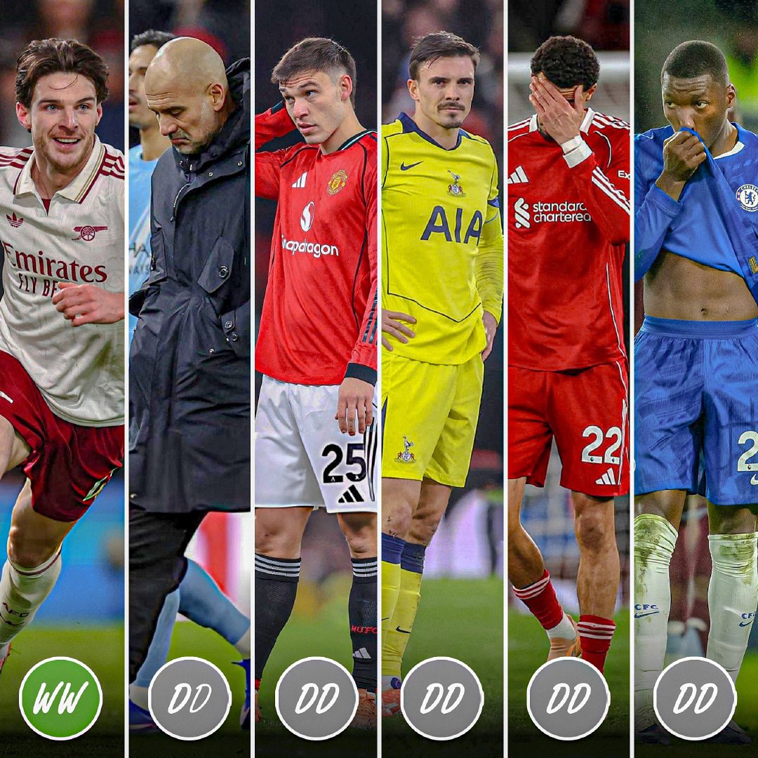 连续两轮，阿森纳是唯一一支在英超联赛中取得胜利的传统六强球队。✅阿森纳 4-1 