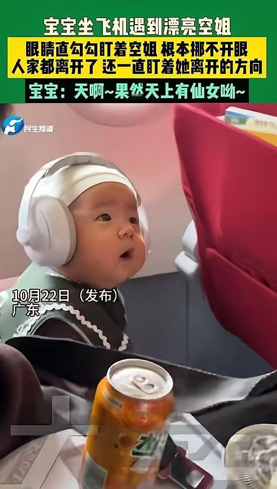 两岁娃坐飞机魂被空姐勾走？这才是最纯粹的“颜值崇拜”！
 
广东这位萌娃也太真实