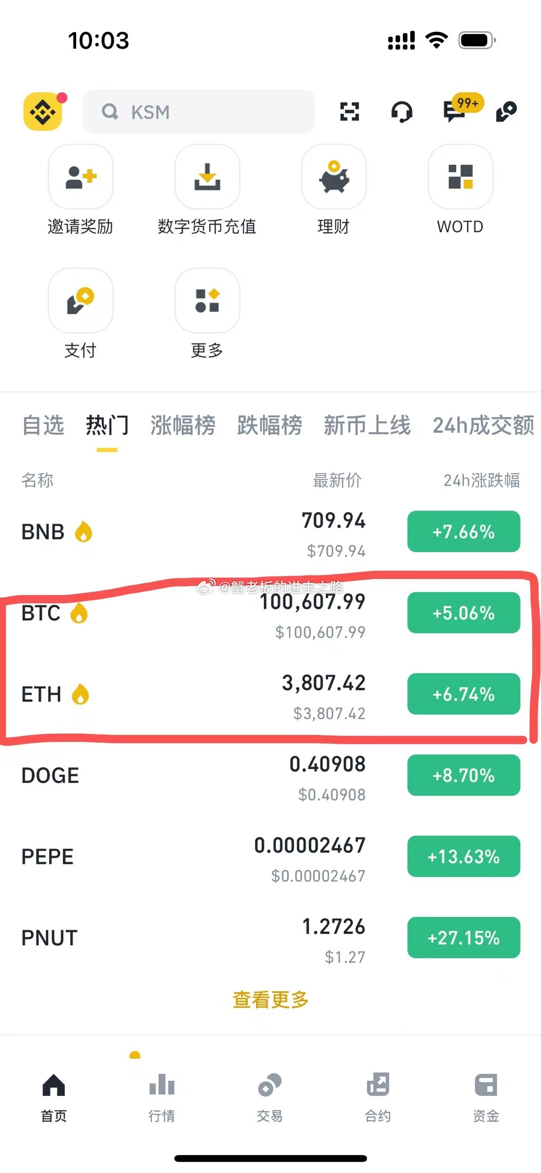 都回来了！BTC10万+，以太3800+，山寨还是看以太的脸色，大饼维持在窄幅震