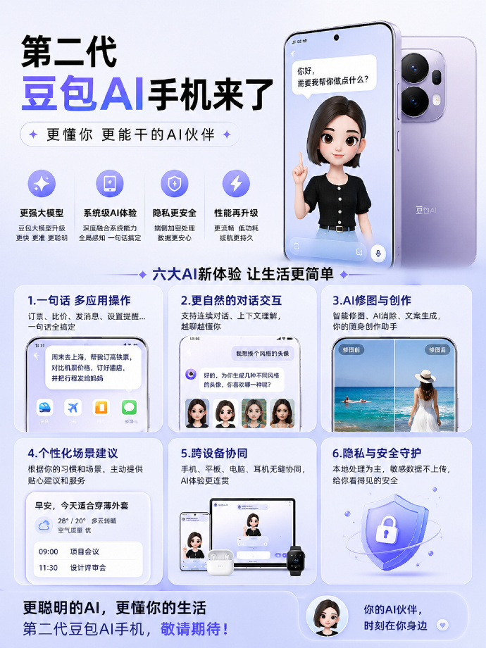 数码闲聊站第二代豆包AI手机来了 总觉得 AI 手机是未来的趋势，就像当年从按键