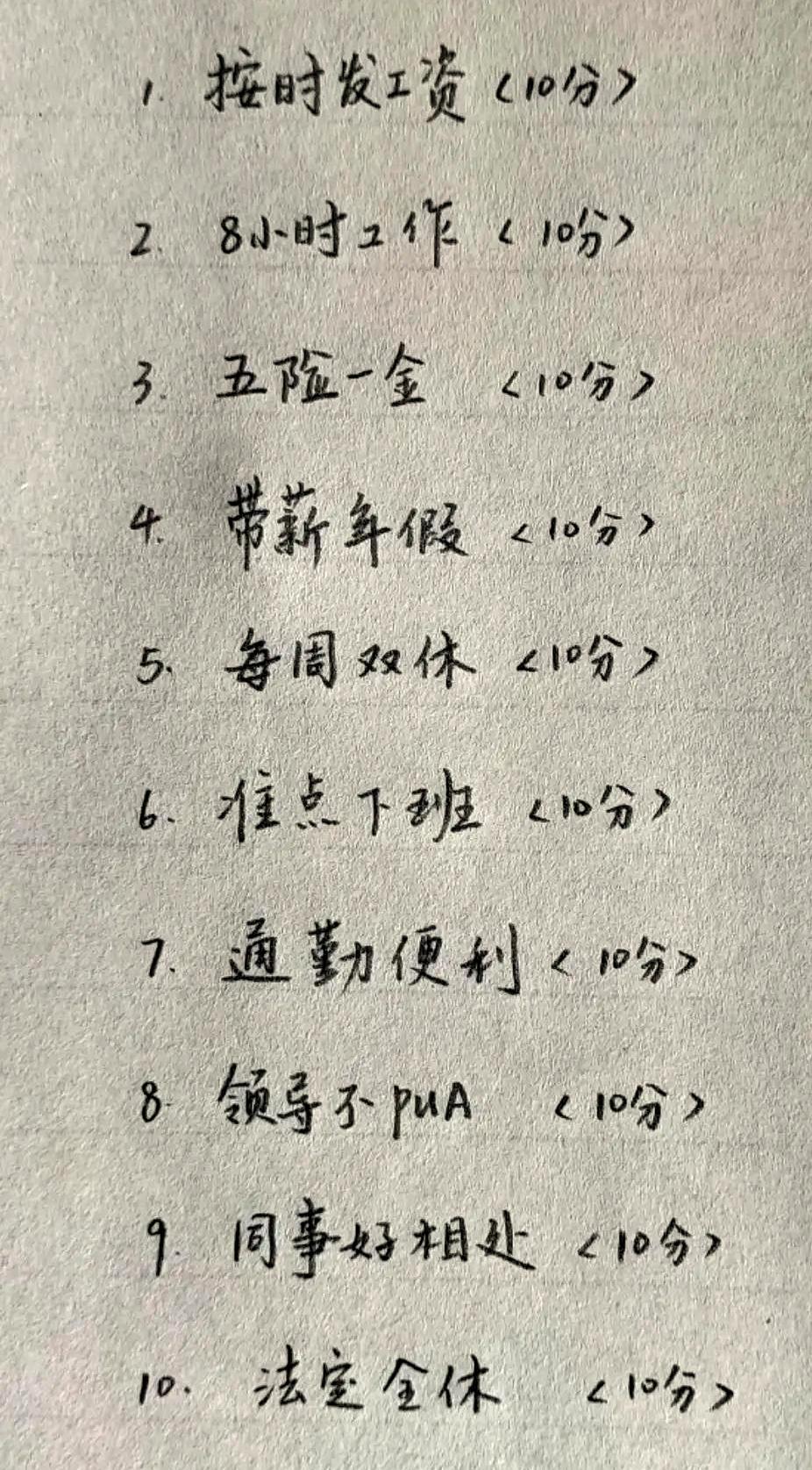 有没有得满分的工作？