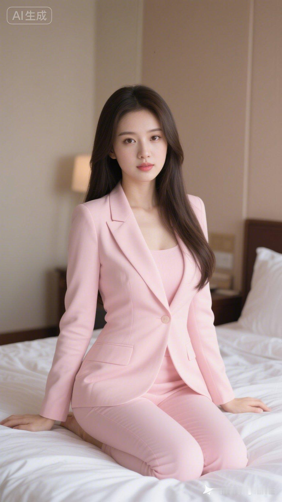 优雅粉套装，温柔职场风，尽显女性魅力！