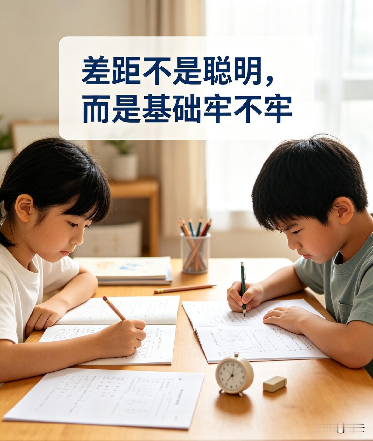 同样一张试卷，有的孩子早早写完，有的孩子铃声响了还做不完。很多家长只看到表面：学