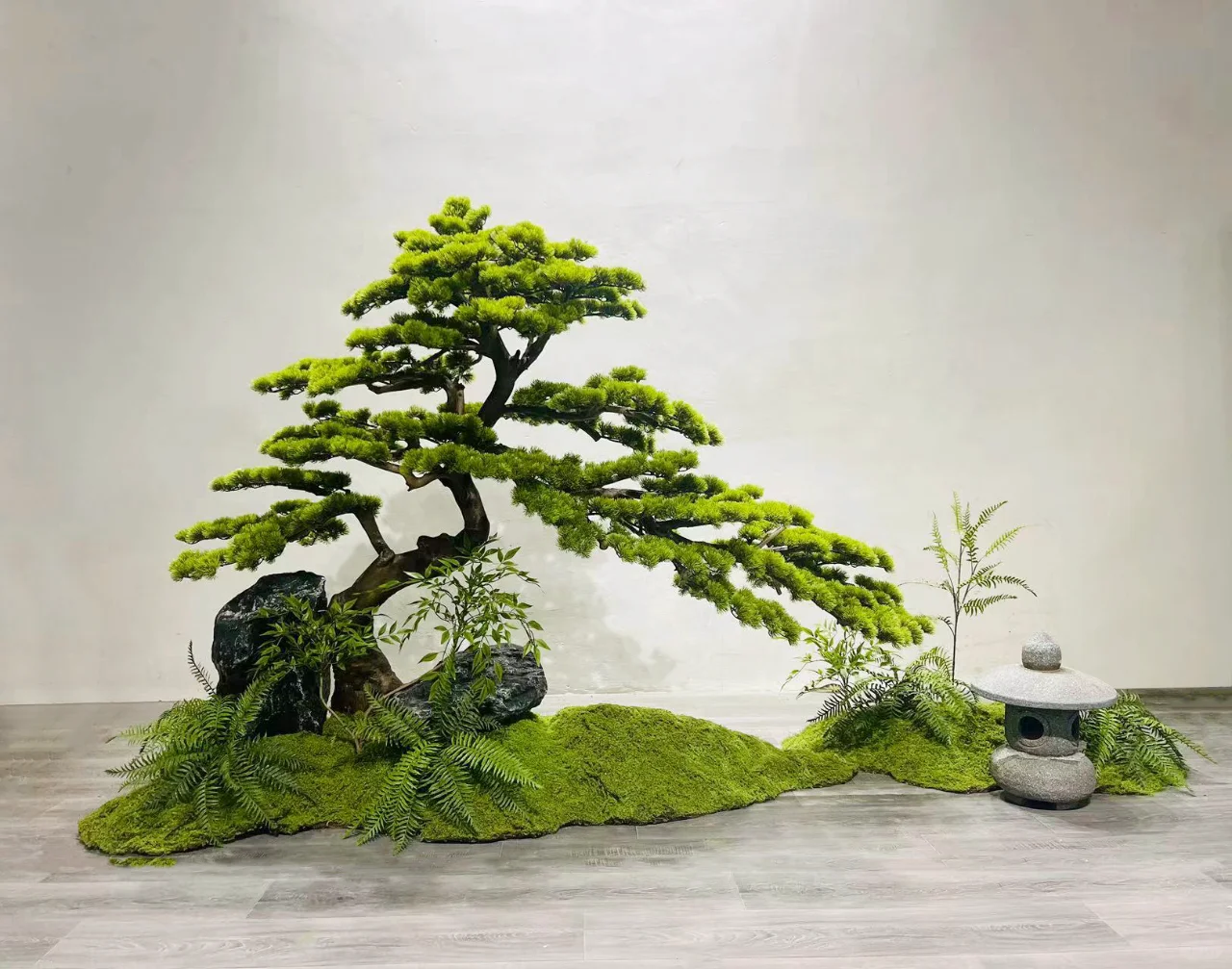 枯山水景迎客松中式景观