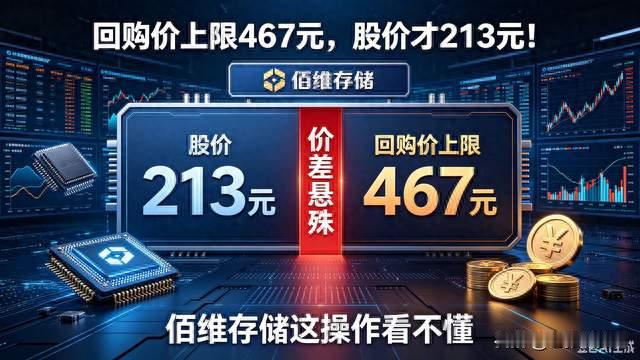 回购价上限467元，股价才213元！佰维存储这操作看不懂