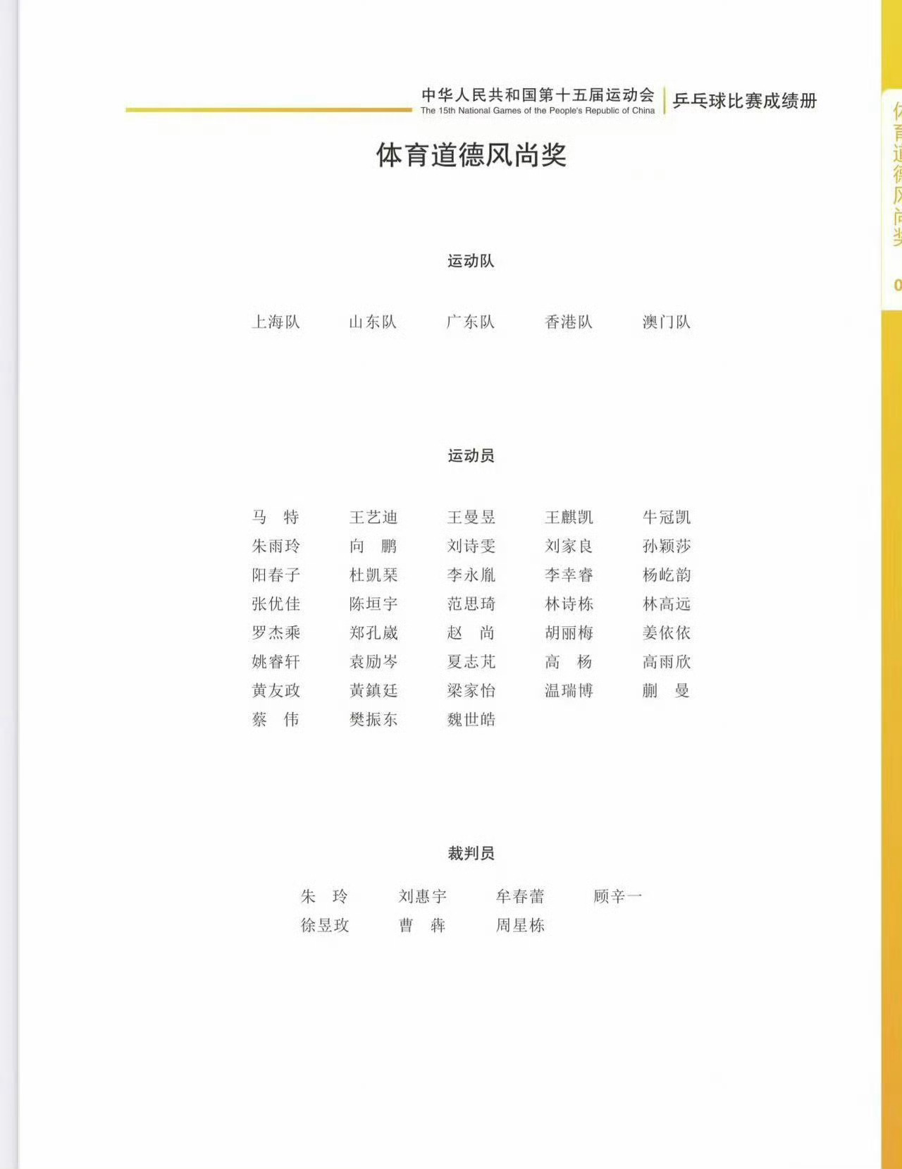乒乓球这种公布还得花时间找名字，恭喜男单卫冕冠军樊振东 