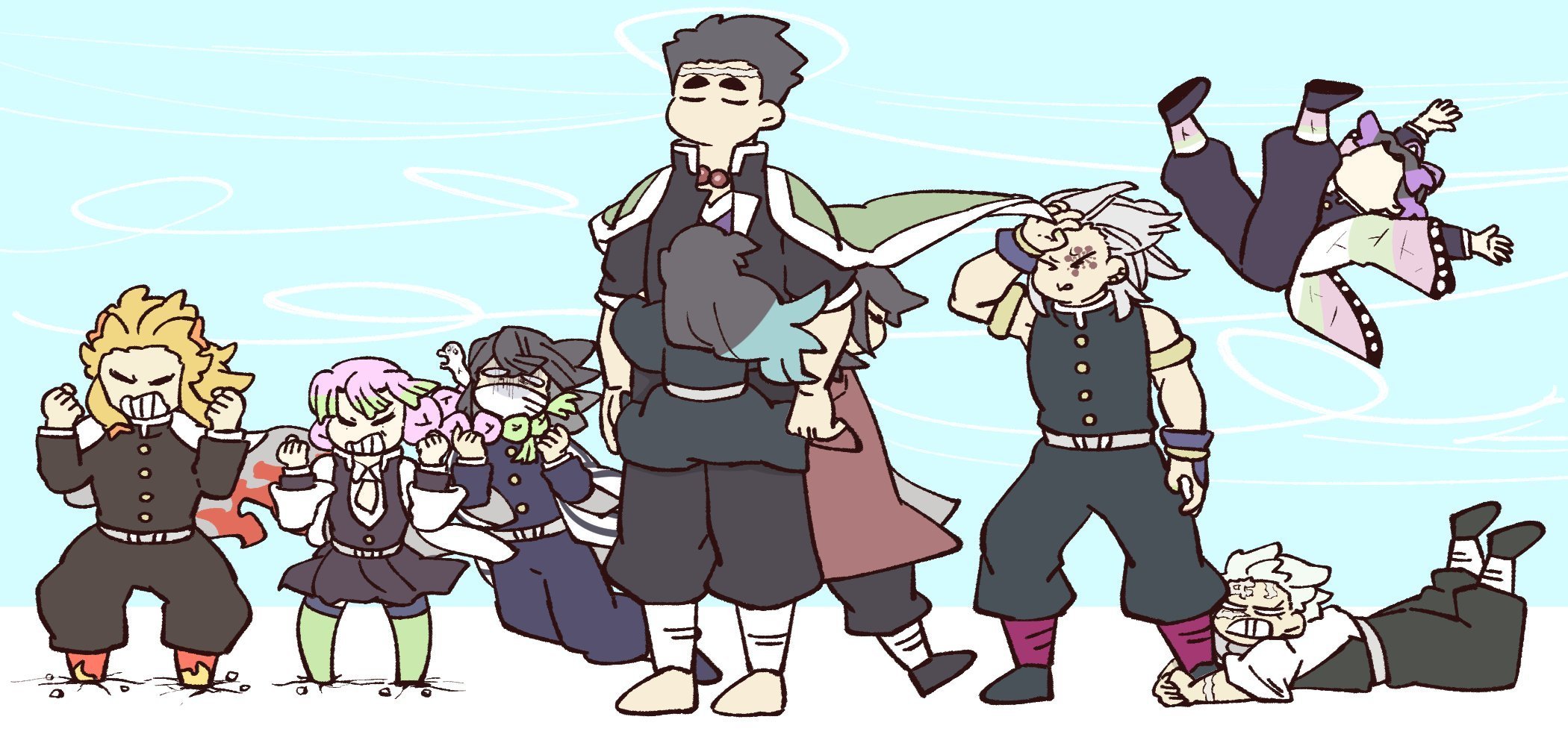 当九柱遇到大风天老师～我家蝴蝶忍还回来吃饭吗