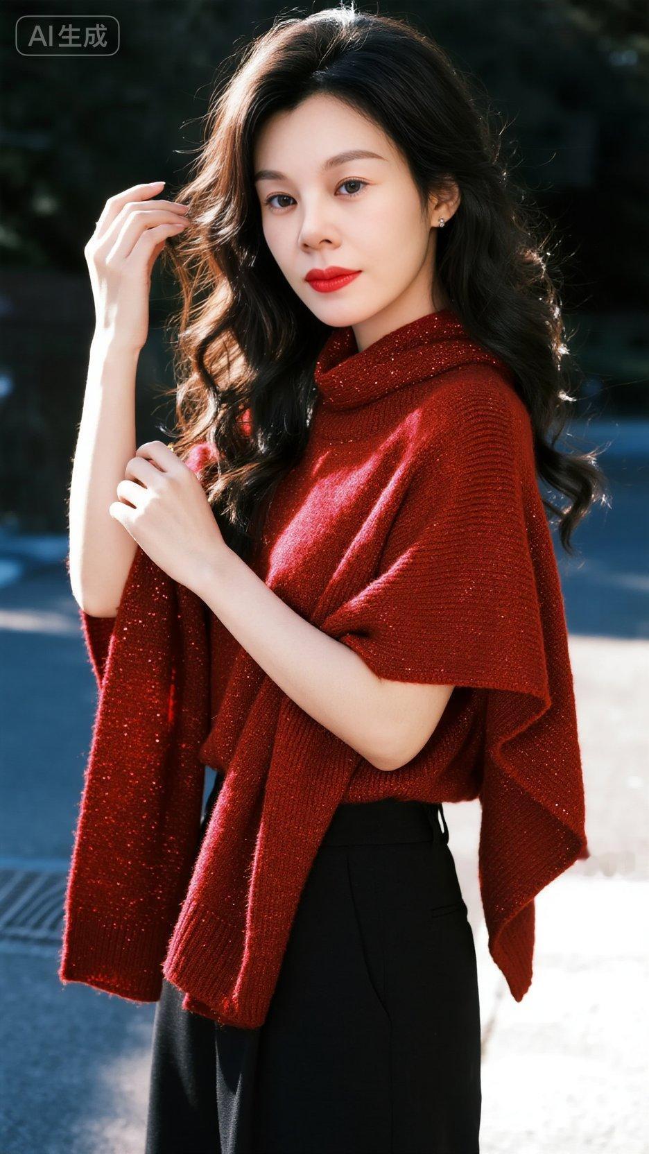 红色系 优雅气质 人像写真