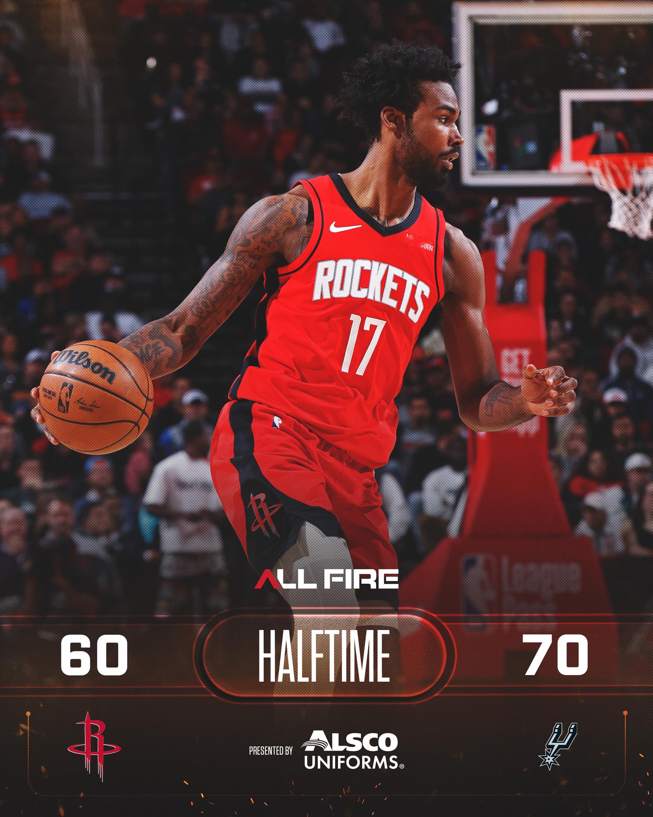 这球我看过，勉勉强强打到第四节，最后火箭输10分左右马刺vs火箭