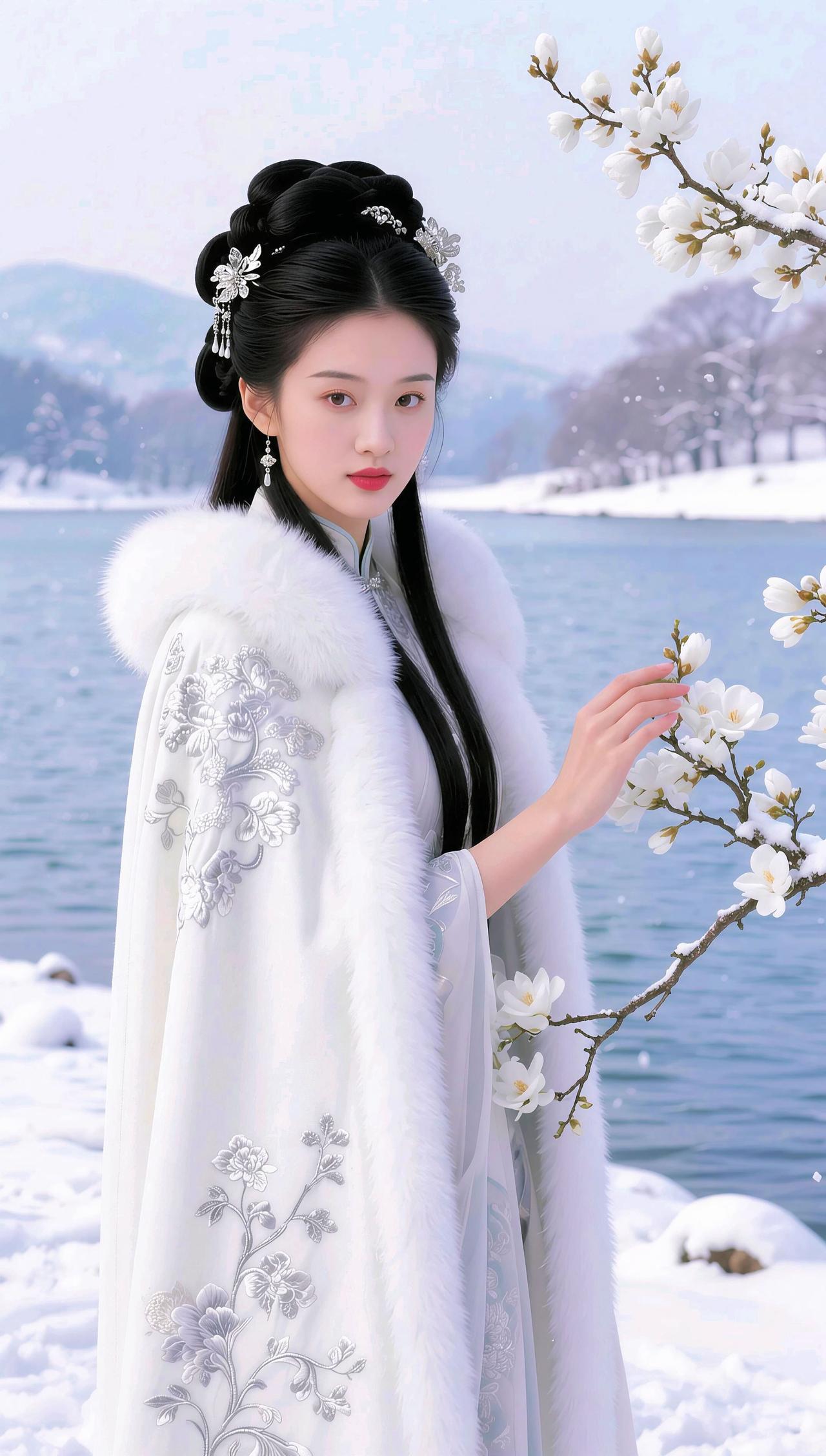 雪中古韵，如诗如画。