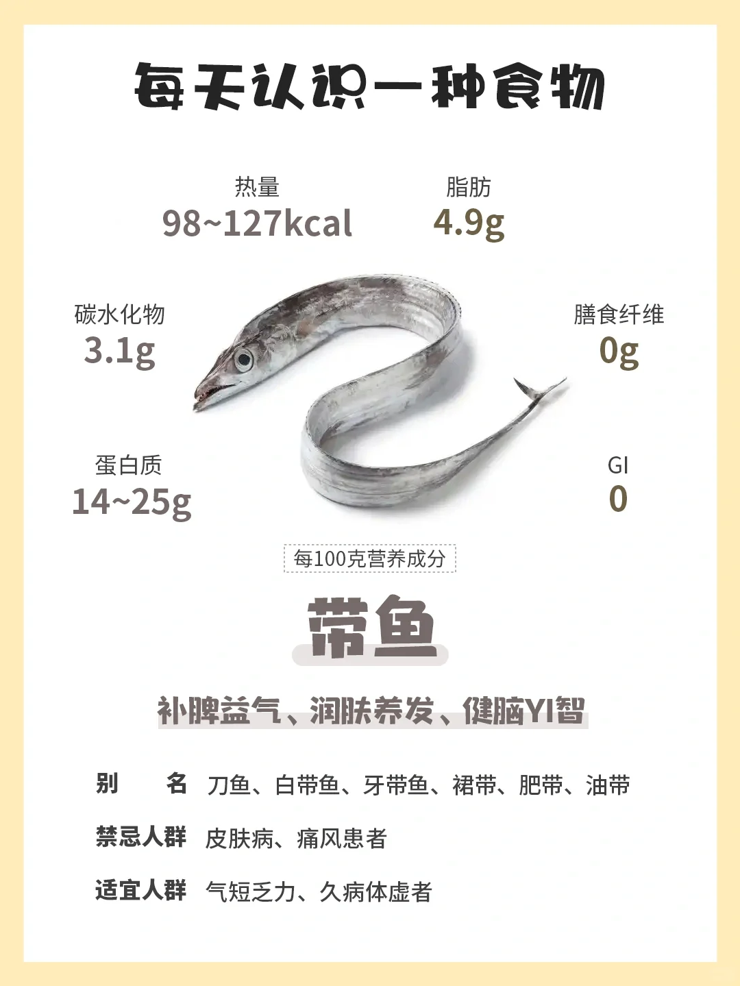 每天认识一种食物 | 带鱼