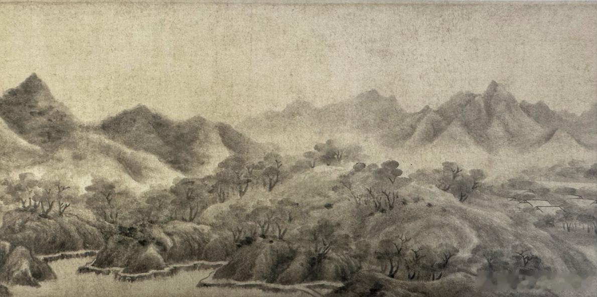 国史古风 【中华名画欣赏 《云山墨戏图》（米友仁）】        《云山墨戏图