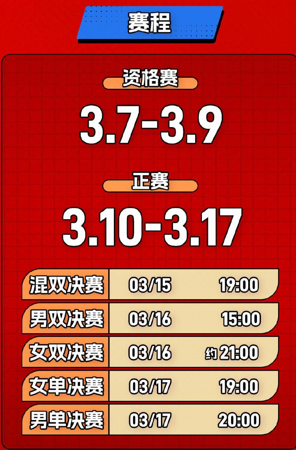 #WTT大满贯赛新加坡站2024# 资格赛已于今日开始，抽签将于明日下午5点开始