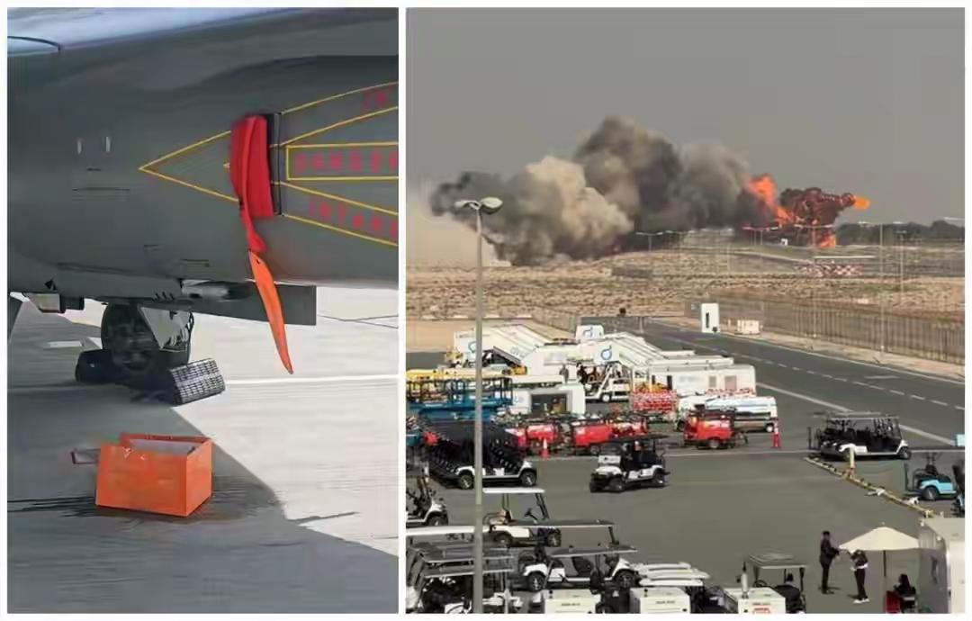 印度“光辉”战机迪拜上演“火球秀”。
前几天还在迪拜航展上否认“漏油”的印度“光