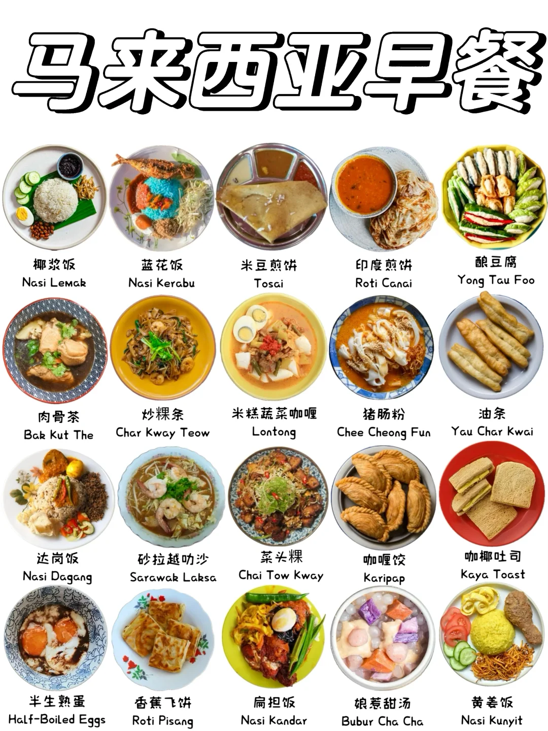 马来西亚的各种经典早餐，你吃过哪些❓