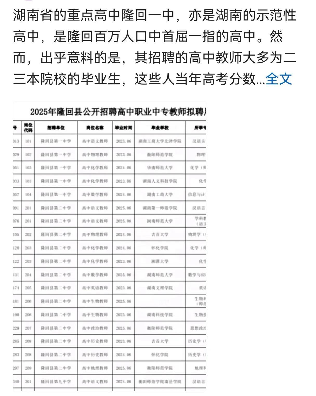 不必纠结于师资
隆回的教育一直不错，看看现在的科技牛人，很多都是隆回人。
为什么