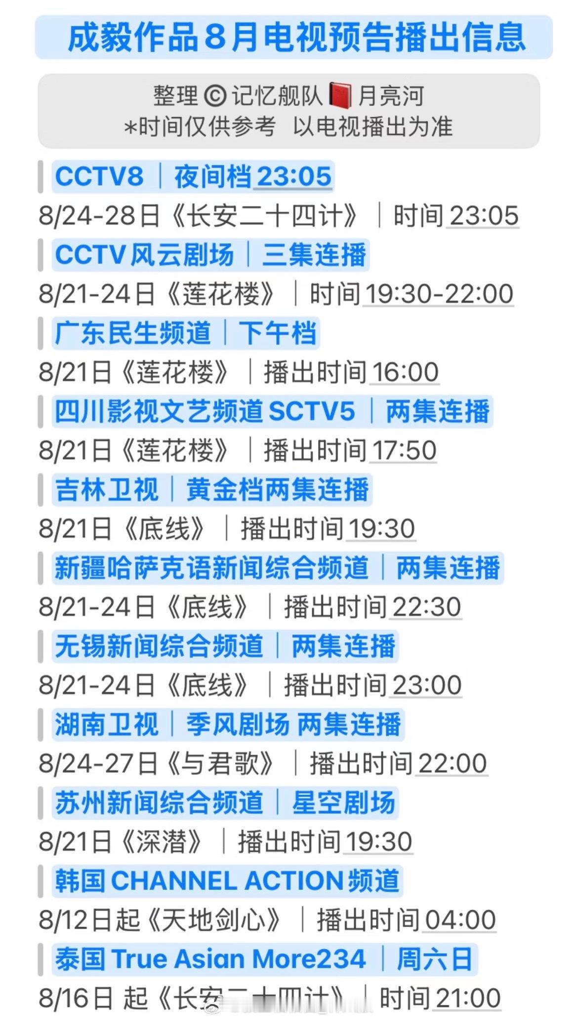 谁说今年暑假档没成毅？我换台都换累了。《莲花楼》《与君歌》《长安二十四计》《底线