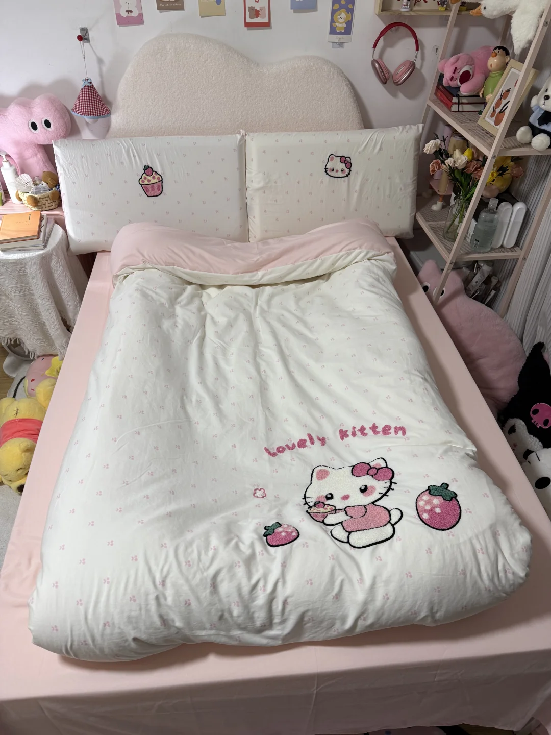 简单又可爱的kitty四件套