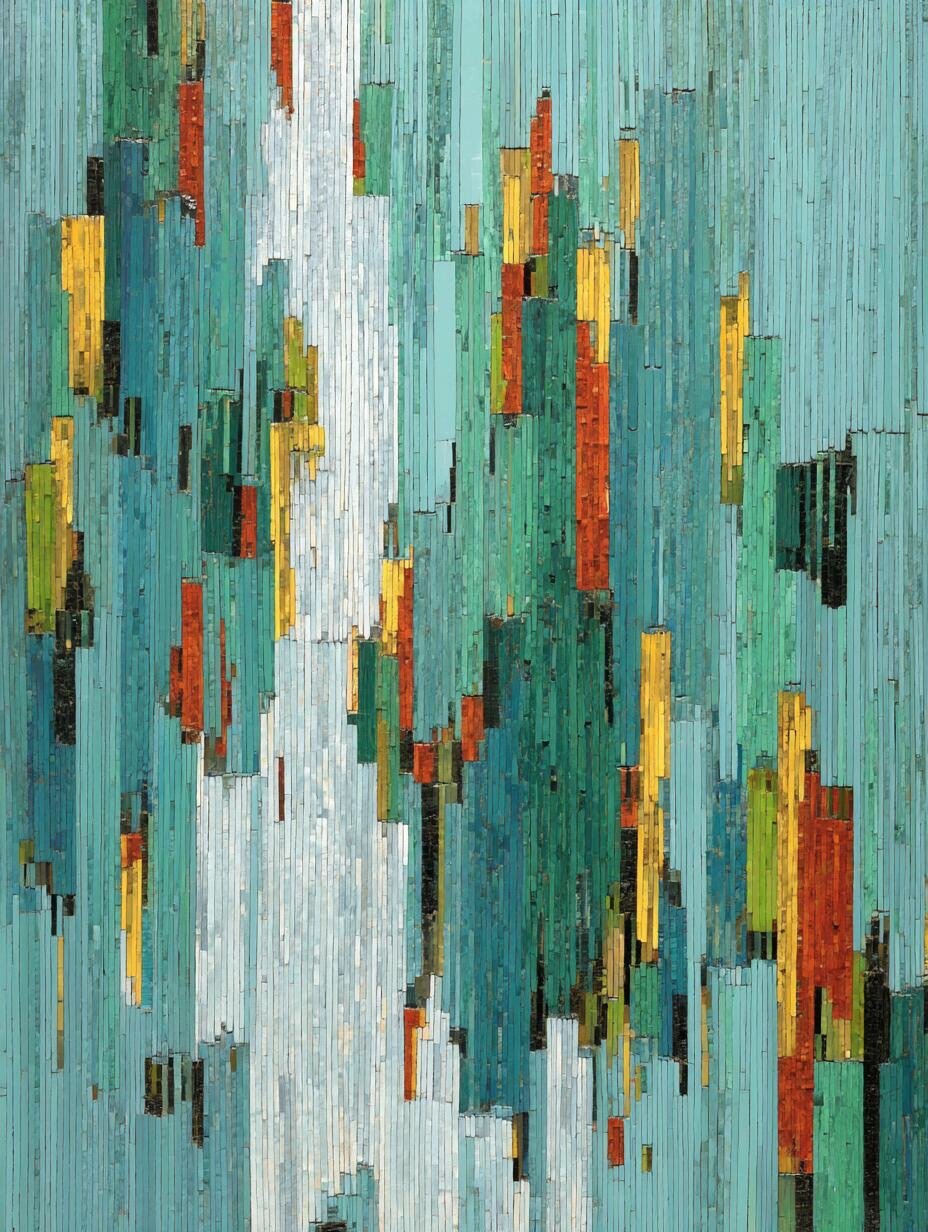 竹络幽章 | 玉线竖织，节律分明；竹意不具，工笔成韵，含蓄生气。 