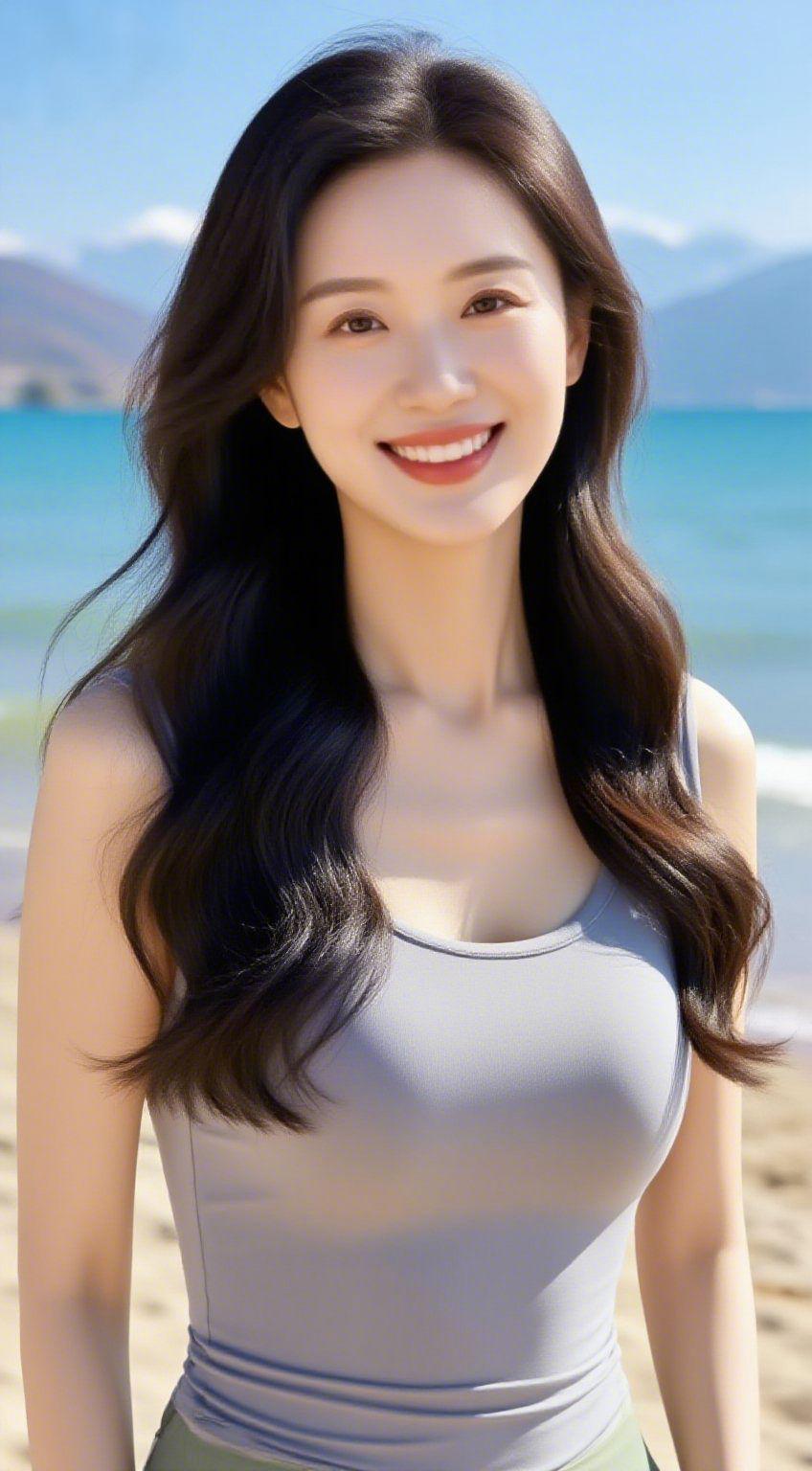 海风遇心安
 
海风漫过沙滩，轻拂发梢，眉眼间的笑意澄澈如蓝海。我们总在日常的奔