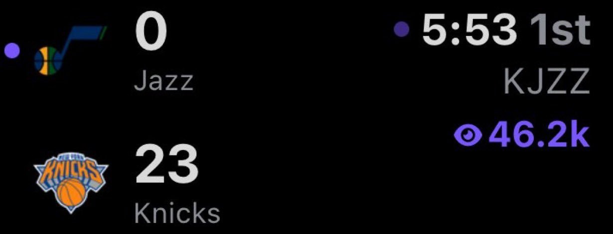 尼克斯开场6分钟打了爵士一个23:0