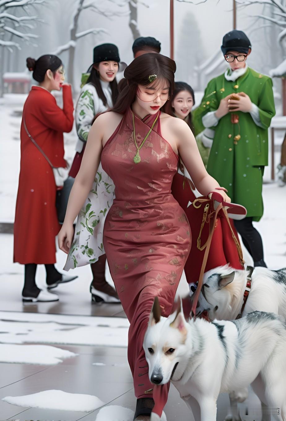 这样的女人你敢娶吗？
 
咱过来人说句实在话。
照片里看着确实养眼，大雪天一身旗