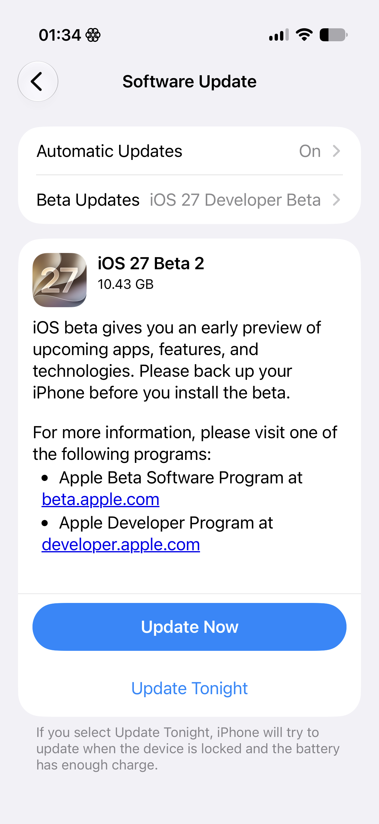iOS 27 Beta 2竟然10GB？为啥这么大啊 