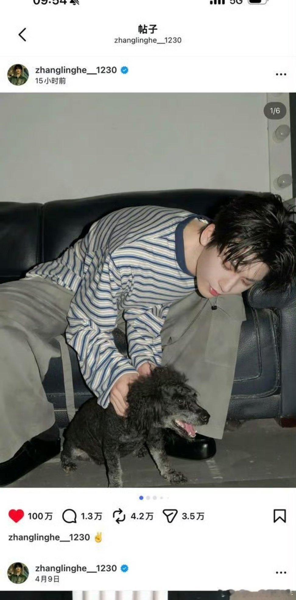 张凌赫ins最新营业，14小时49分破百万，刷新上一次20小时的记录，全球大爆生