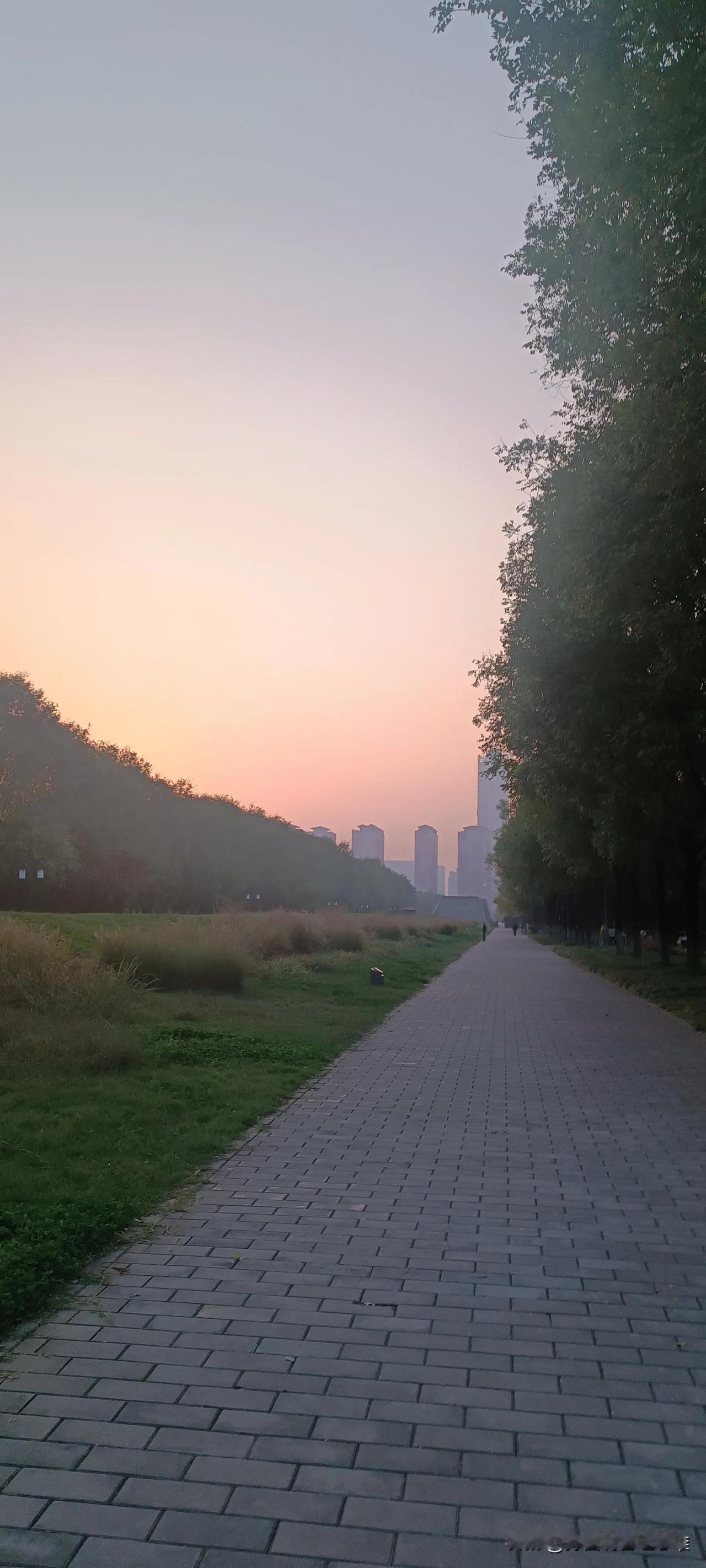 夕阳余晖，城市风景如画。大明宫遗址公园就是我们的后花园。这里宣泄，这里高堂庙宇，