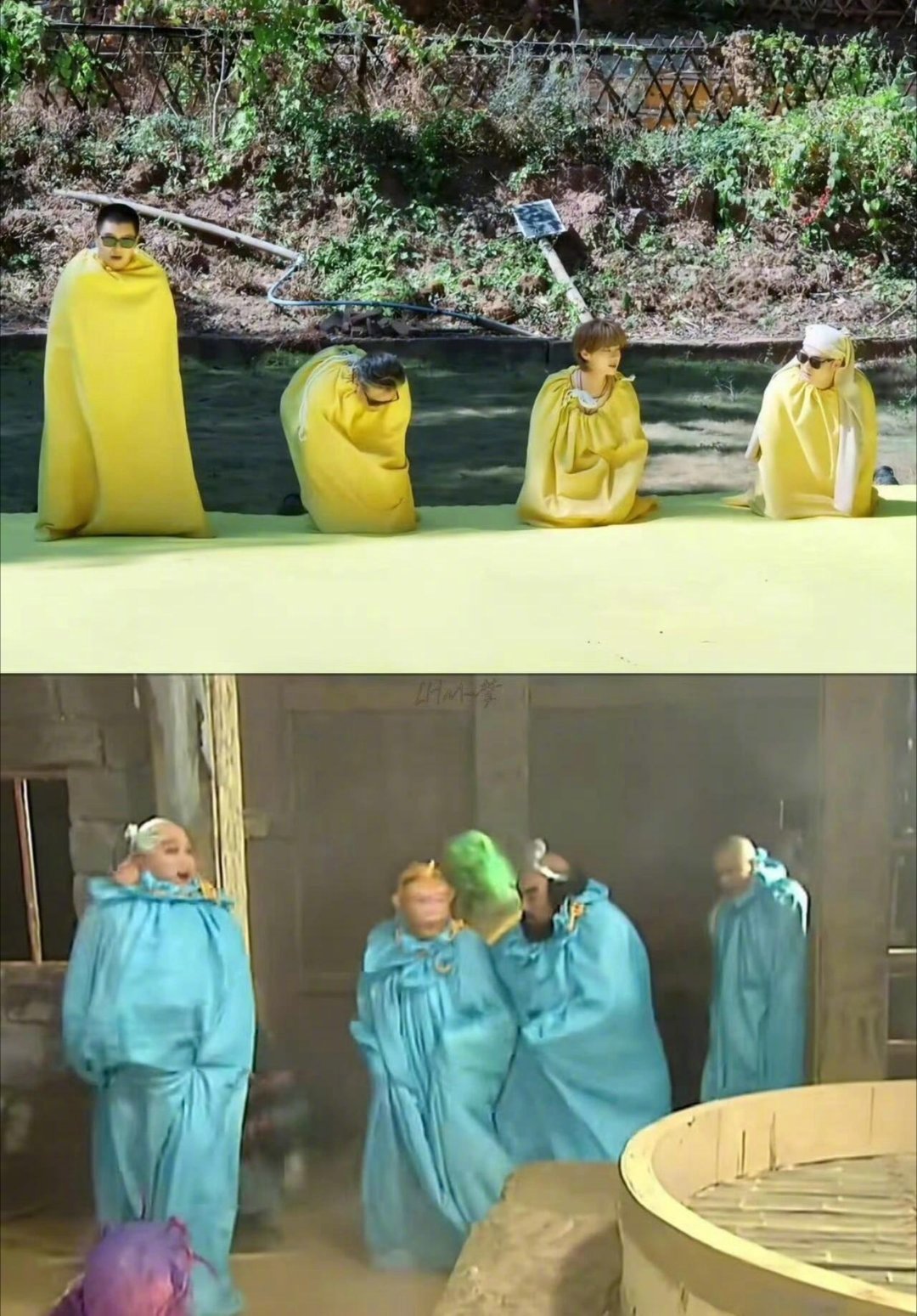 鹿晗看见陈赫想吃饺子了 俺觉得这个造型更像西游记五哈有自己的师徒四人 