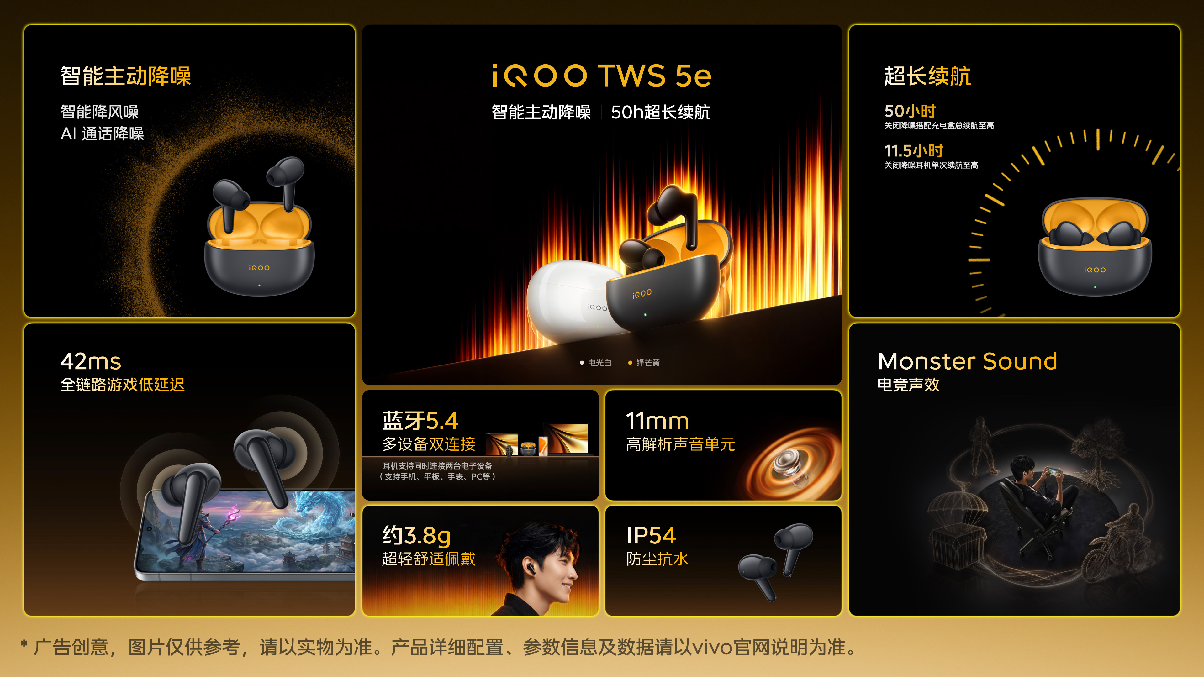 iQOO TWS 5e沉浸降噪，超长续航：售价149元，活动权益补贴价仅需129