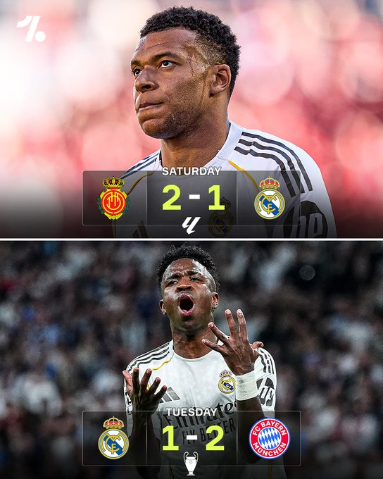 皇家马德里在西甲和欧冠联赛中的夺冠希望在过去几天遭受了巨大打击…… 😳🫣🔘