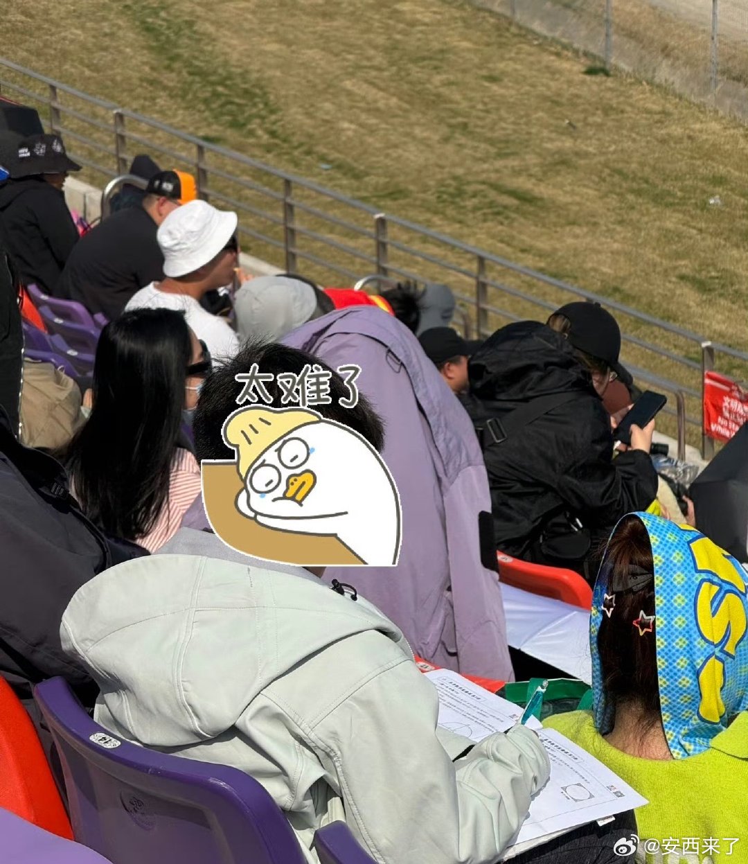 上海F1最惨小孩哥在F1现场做功课的小孩哥